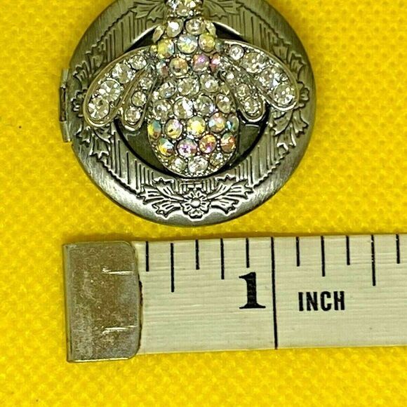 Rainbow AB Rhinestone Bumble Bee Necklace Locket - Picture 5 of 7